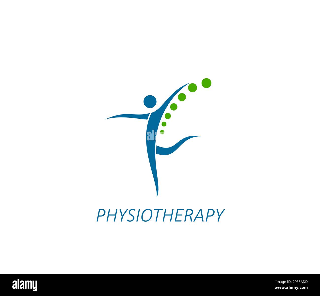 Physiotherapy, spine pain therapy icon. Physiotherapy clinic, spine