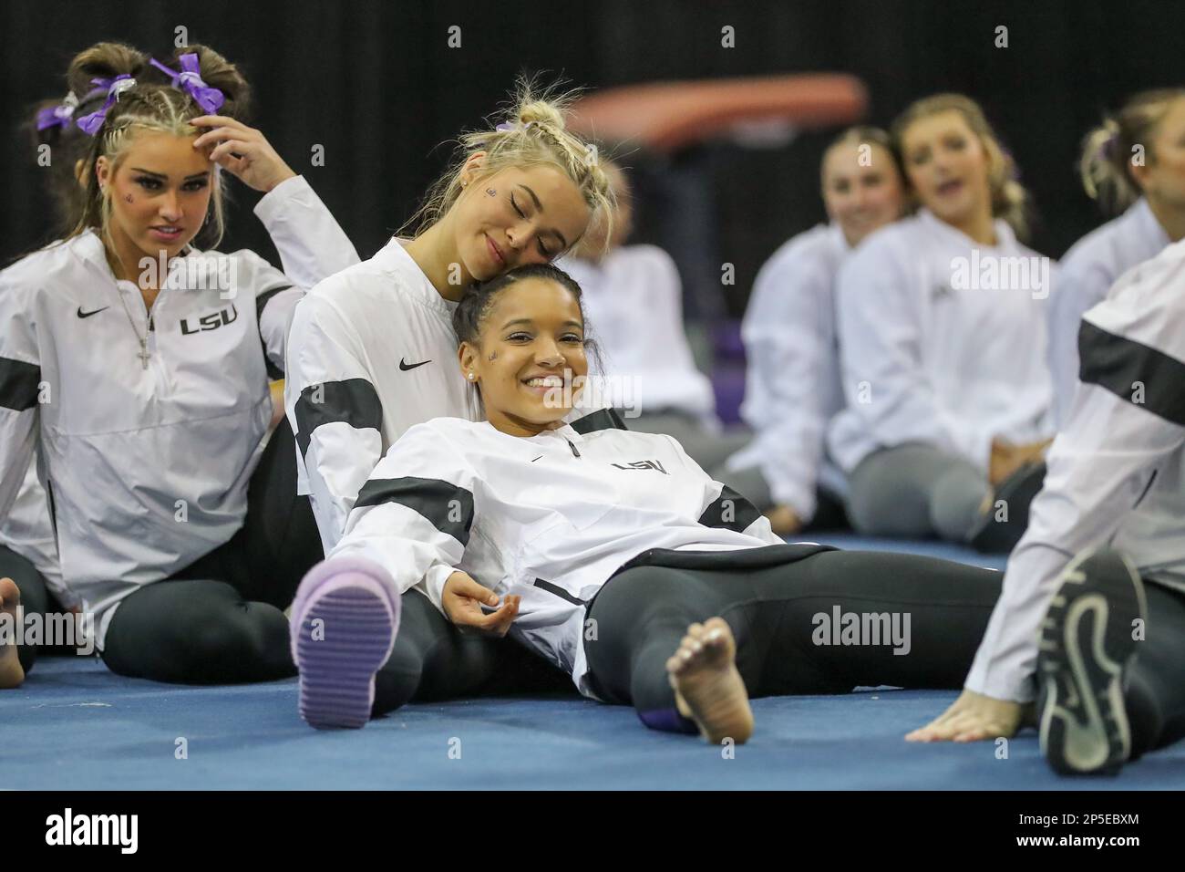 Baton Rouge, LA, USA. 3rd Mar, 2023. LSU's Olivia Dunne and teammate