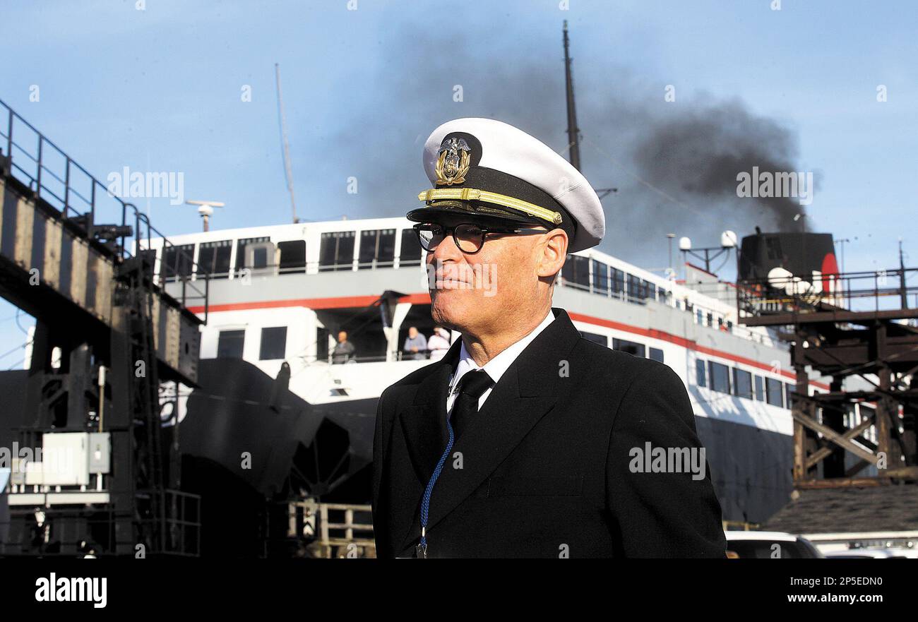 The S.S. Badger Capt Jeff Curtis is all smiles before boarding the ...
