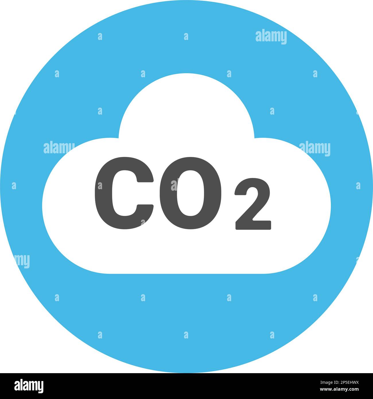 Round CO2 icon. Carbon dioxide. Editable vector. Stock Vector