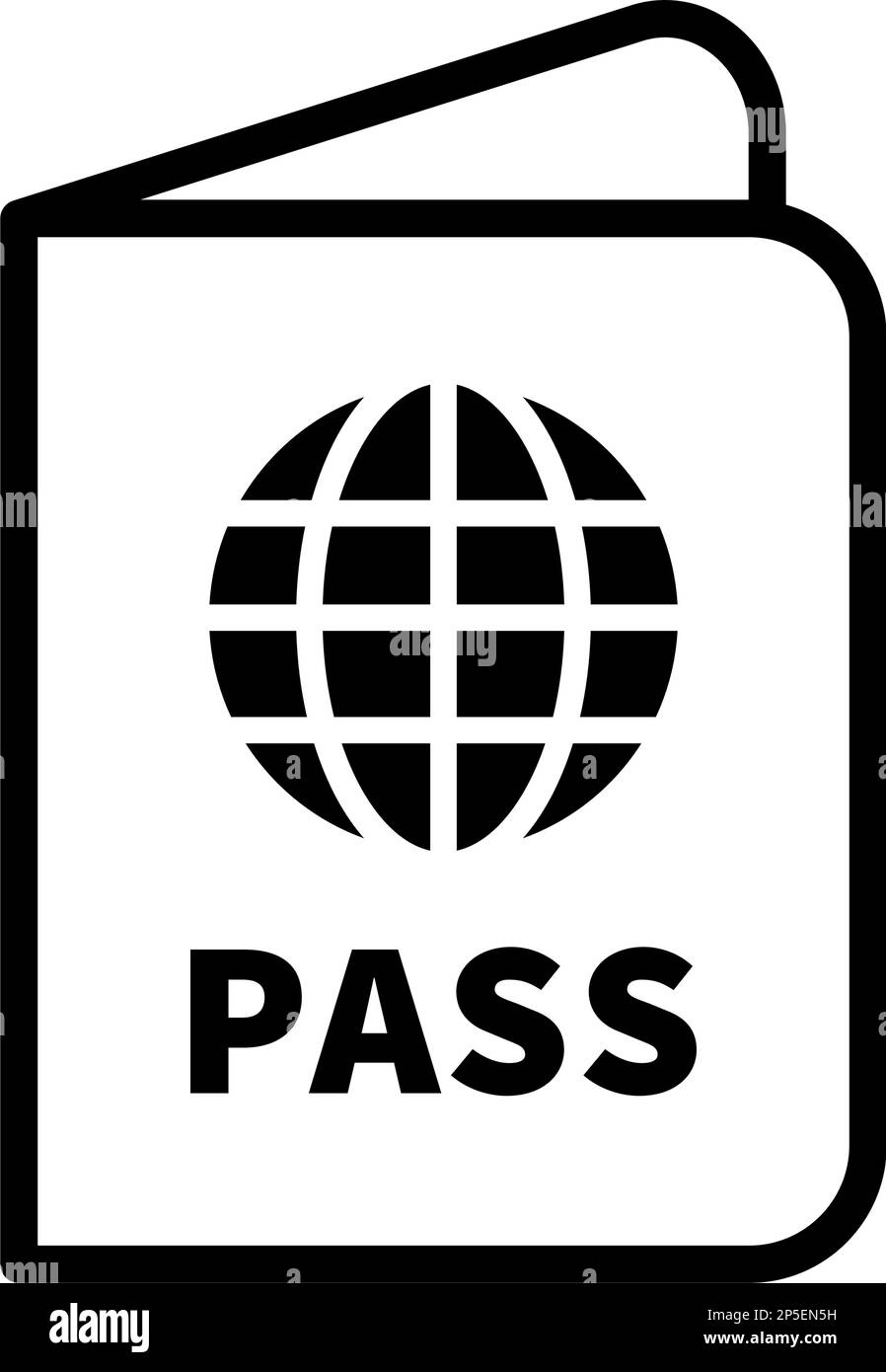 Passport Icon. Entry permit for international travel. Editable vector. Stock Vector