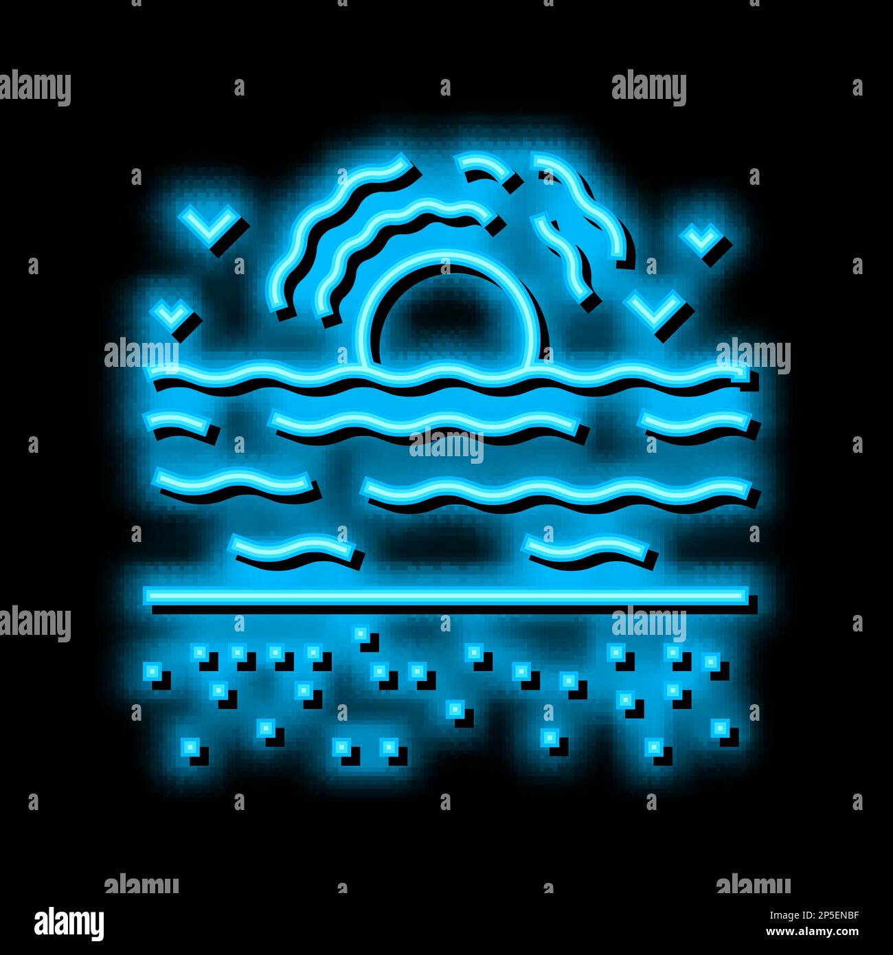 sea beach neon glow icon illustration Stock Vector Image & Art - Alamy