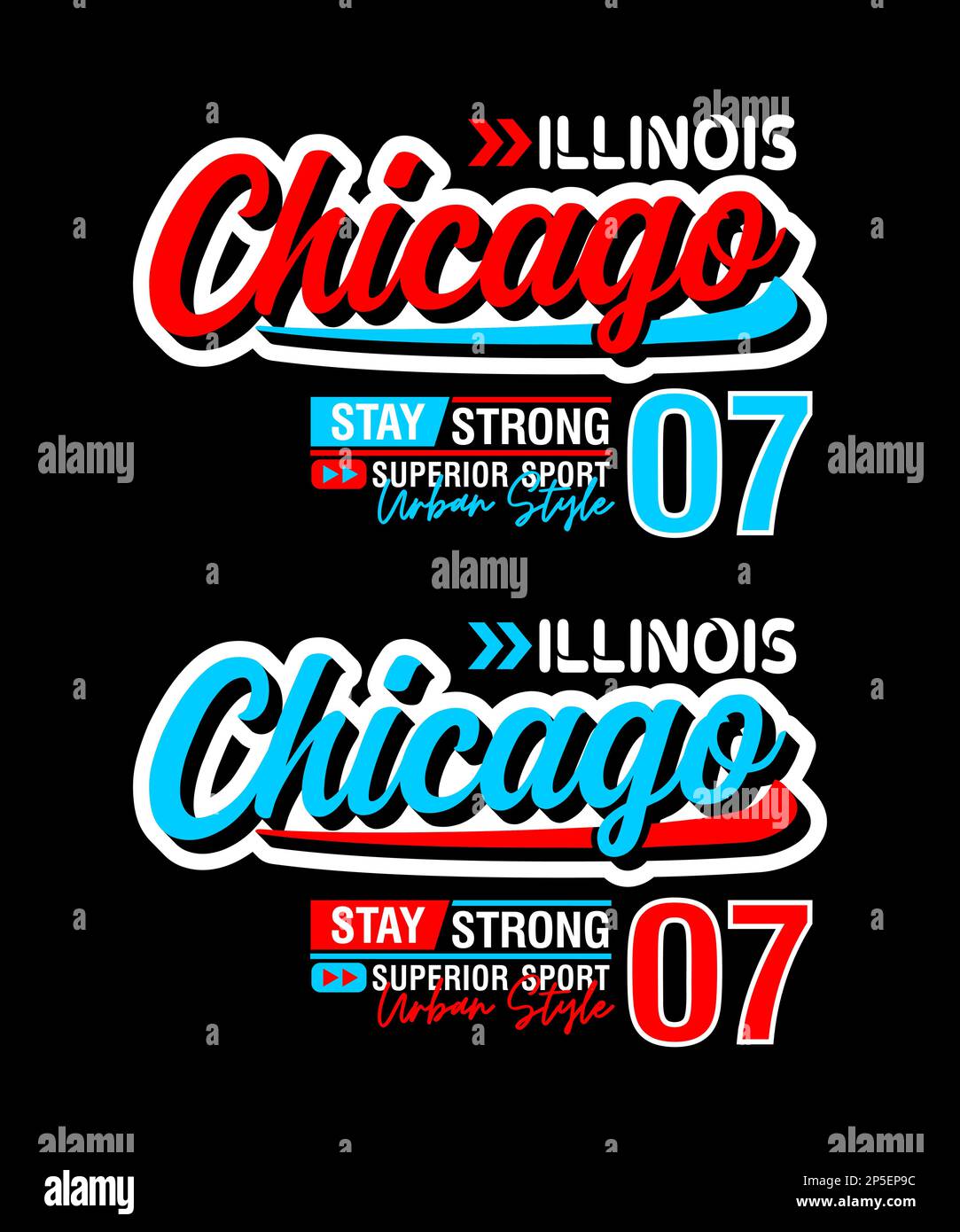 Illinois Chicago, design graphic for print on t shirts, labels, posters, and itc Stock Vector