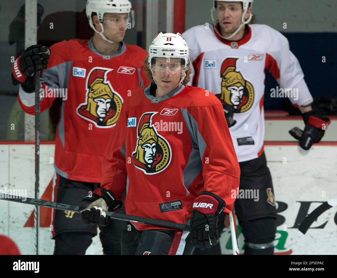 Ottawa Senators right wing Daniel Alfredsson (11) takes part in NHL ...