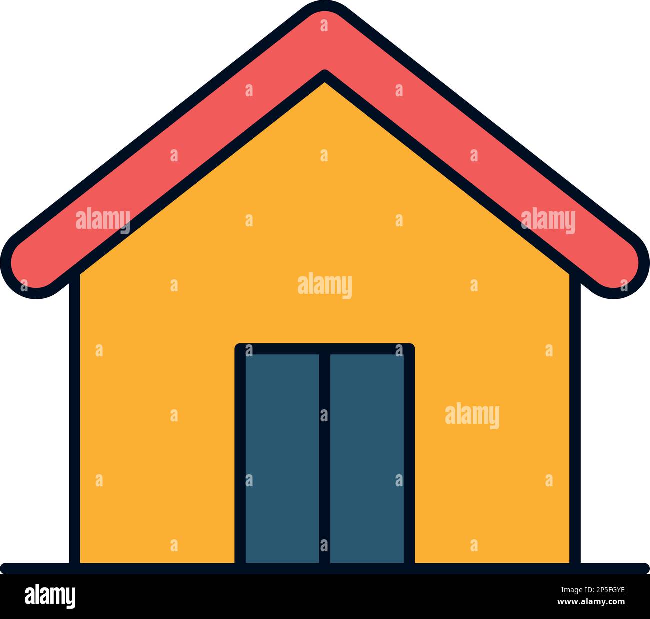 yellow house front facade Stock Vector Image & Art - Alamy