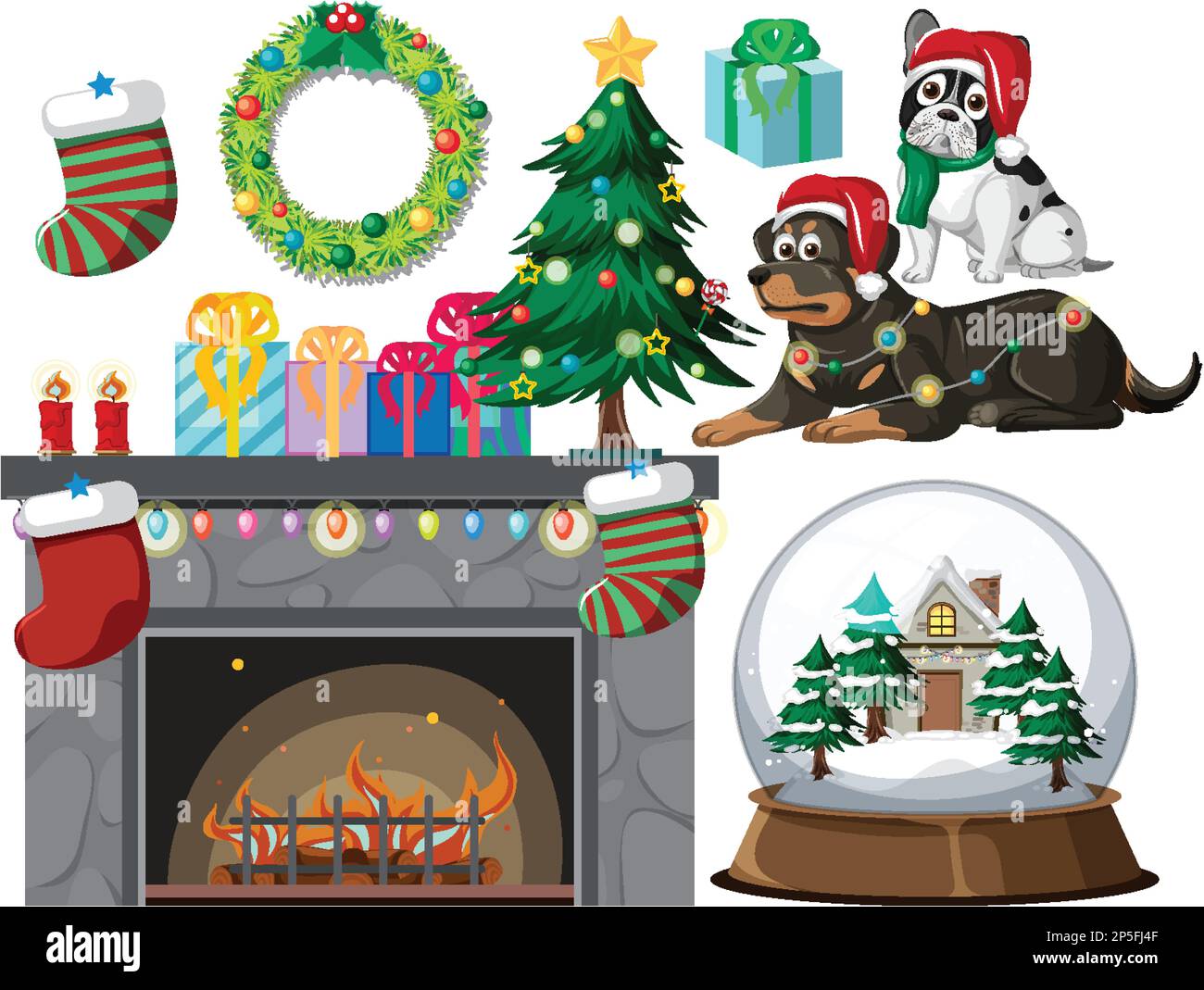 Set of Christmas element illustration Stock Vector Image & Art - Alamy
