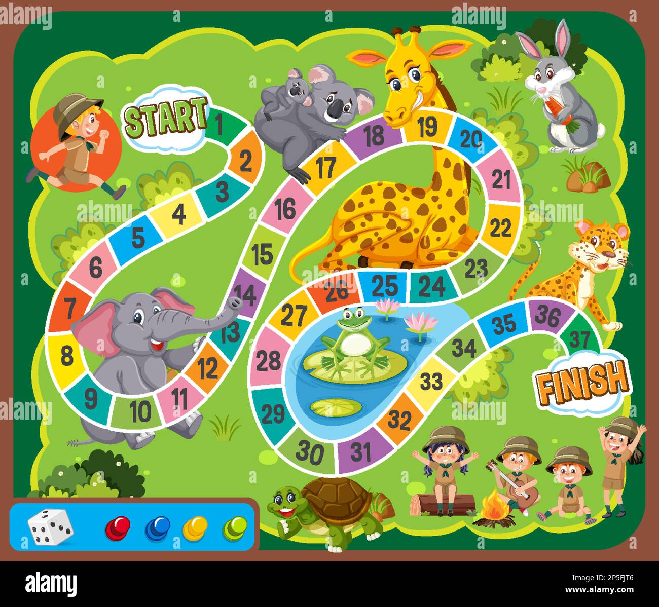 Simple board game for children template illustration Stock Vector Image