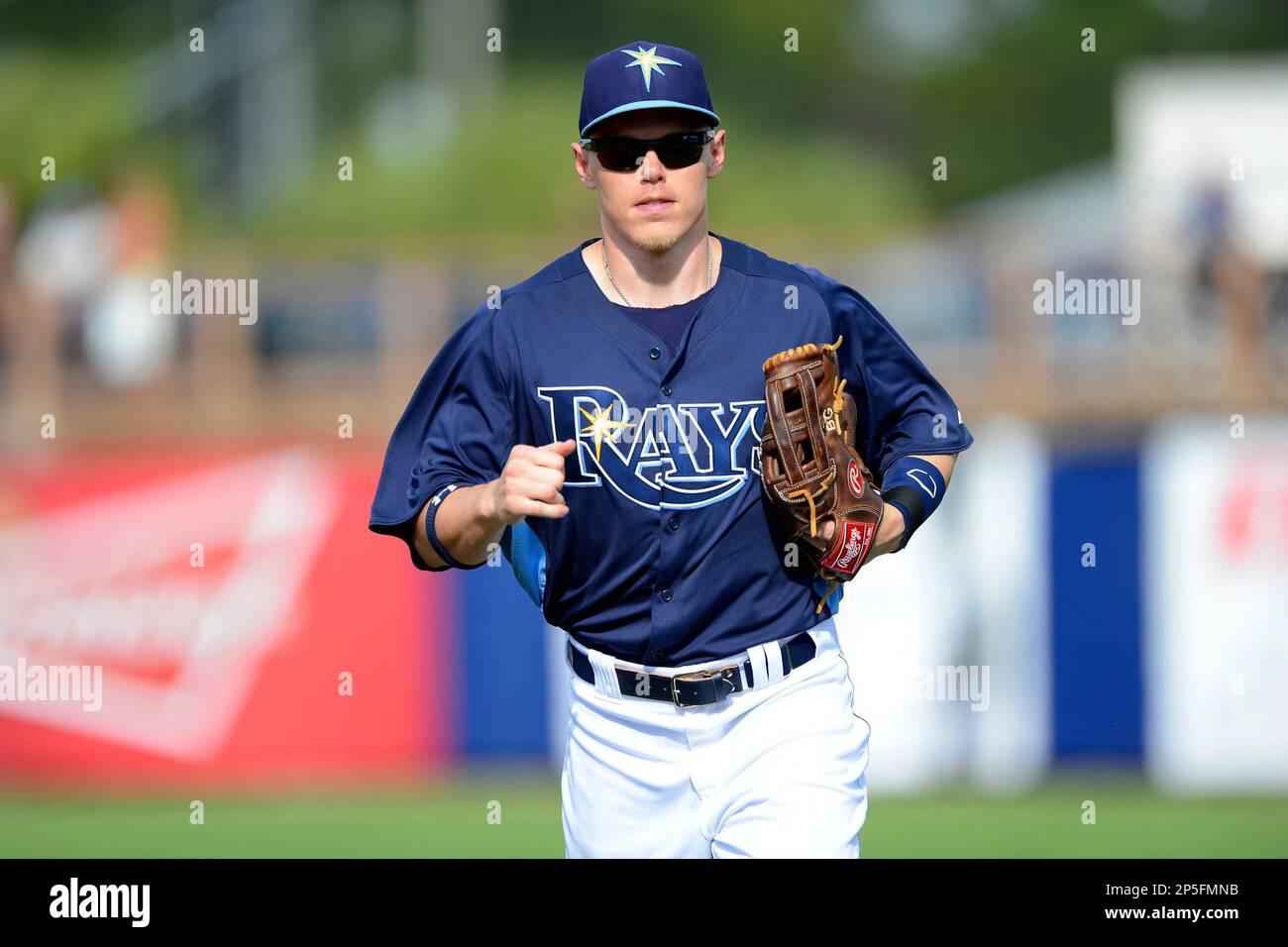 Tampa Bay Rays outfielder Brandon Guyer 10 during a Grapefruit League Spring Training game