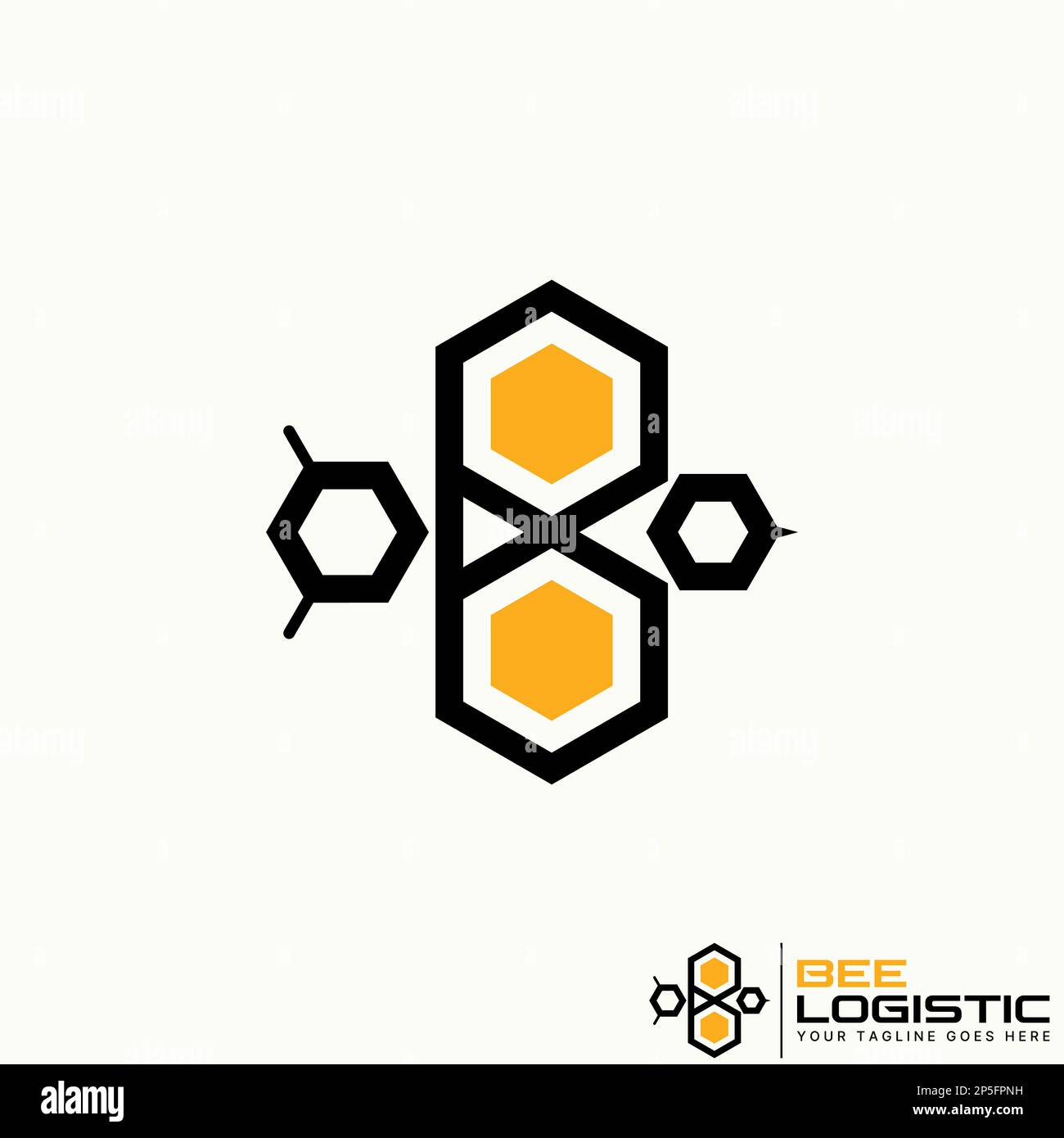 Logo design graphic concept creative abstract premium free vector stock simple unique lineout hexagons like bee fly. Related to animal or precision Stock Vector