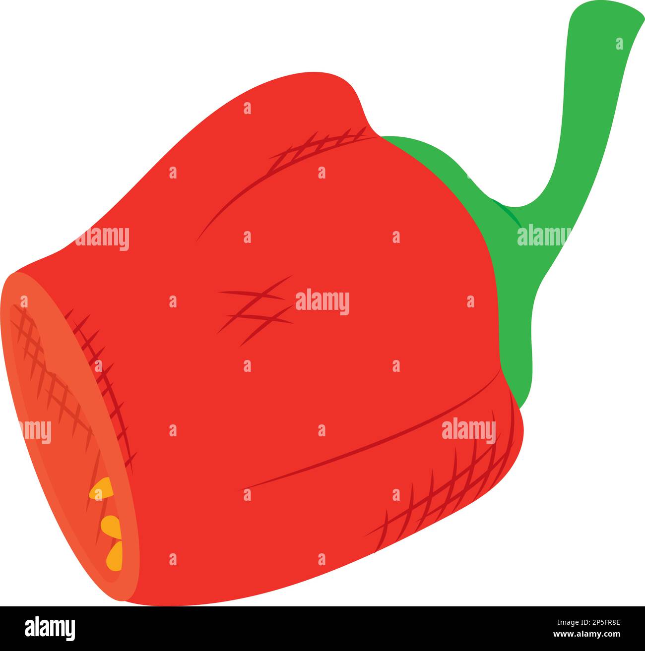 half red chilli pepper Stock Vector Image & Art - Alamy