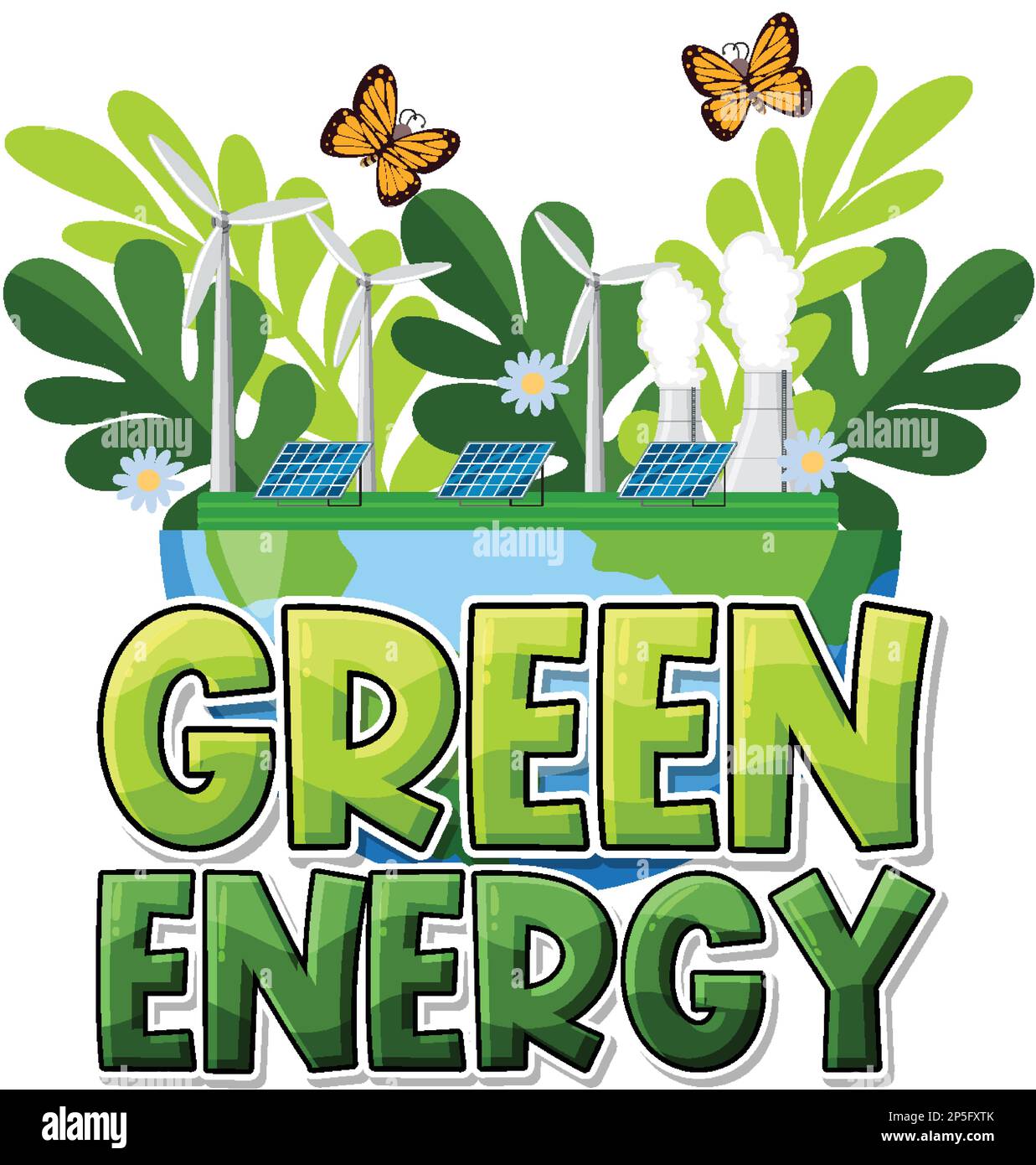 Alternative green energy vector concept illustration Stock Vector Image ...