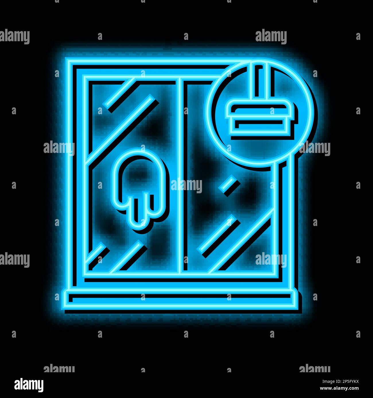 window cleaning neon glow icon illustration Stock Vector Image & Art