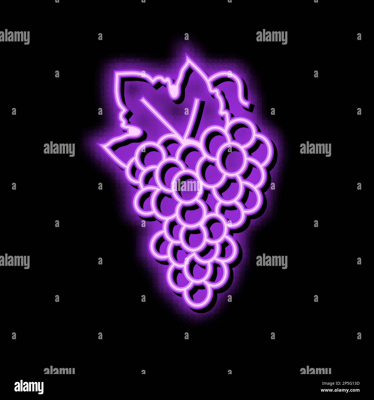 blue grapes bunch neon glow icon illustration Stock Vector Image & Art ...
