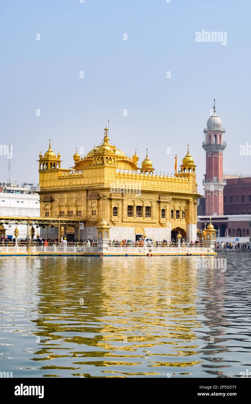 Beautiful View Of Golden Temple Harmandir Sahib In Amritsar Punjab 