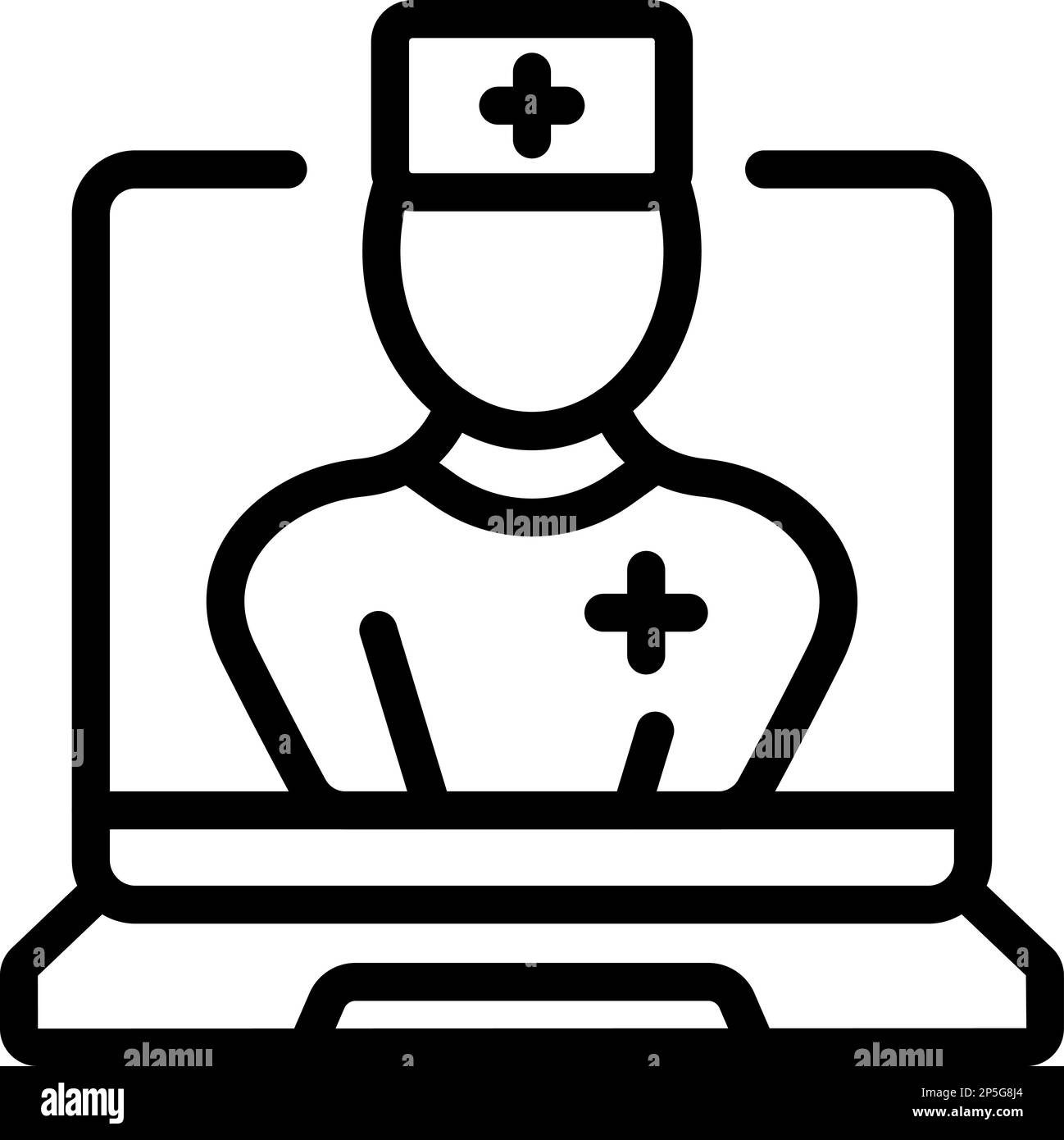 Online doctor icon outline vector. Medical card. Finance medicine Stock