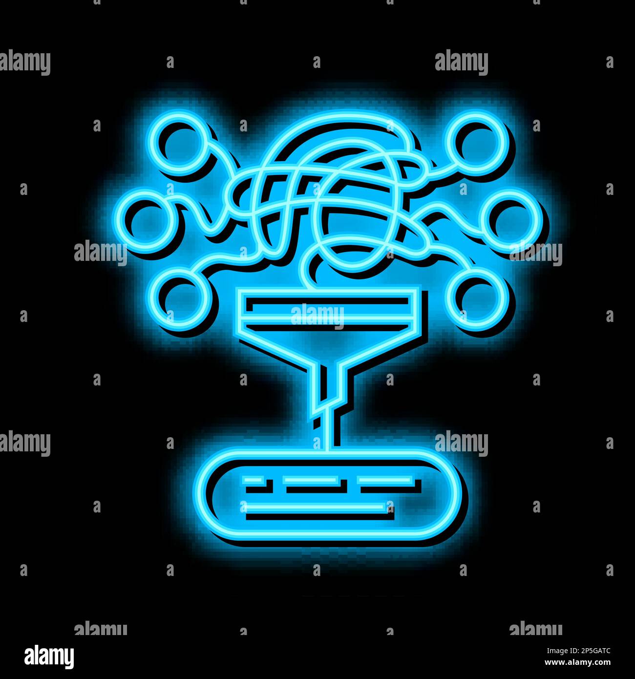 analysis business tasks neon glow icon illustration Stock Vector Image ...