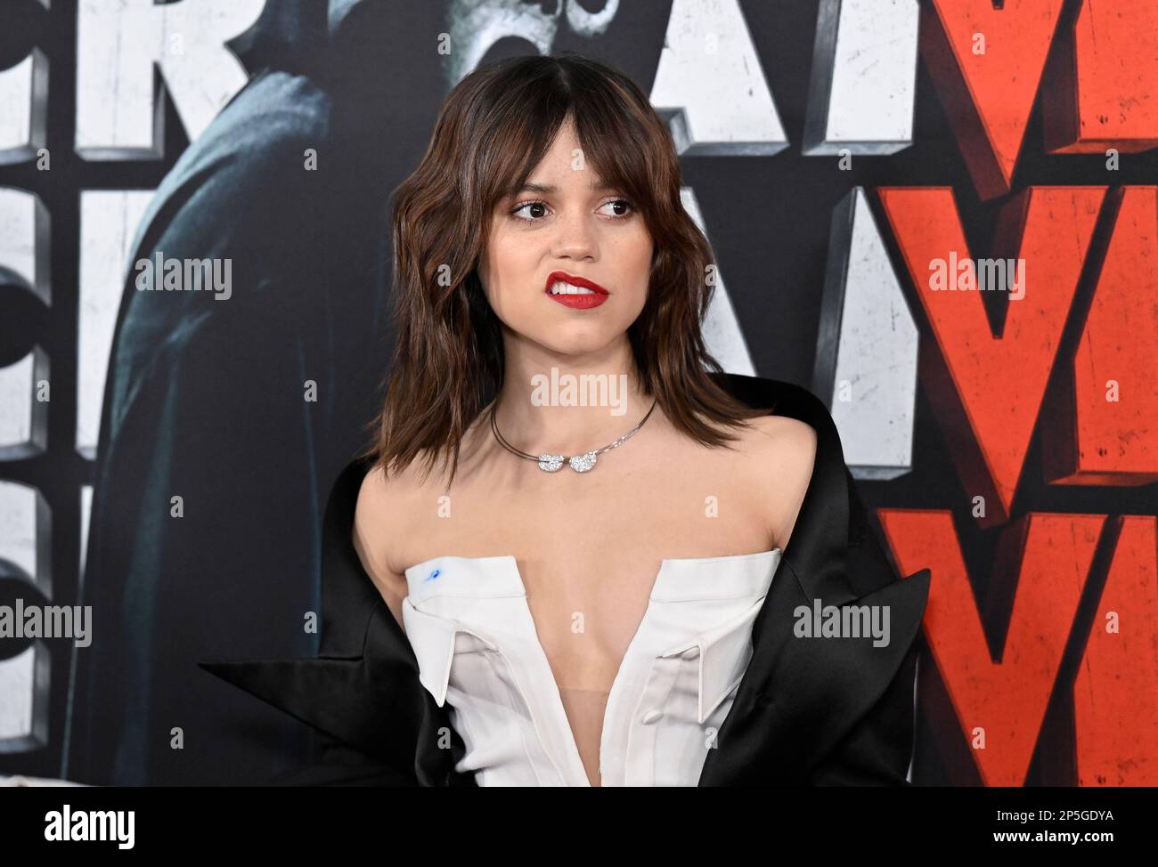 Jenna Ortega attends the world premiere of "Scream VI" at AMC Lincoln ...