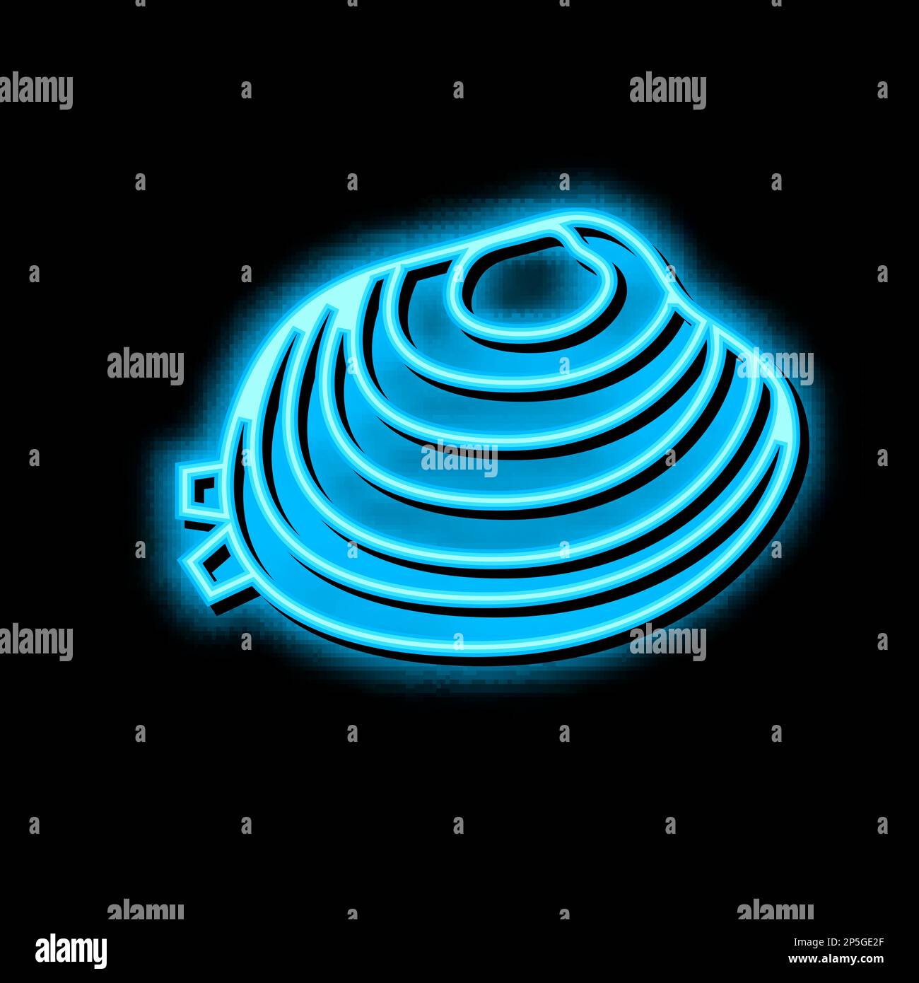 manila clam neon glow icon illustration Stock Vector