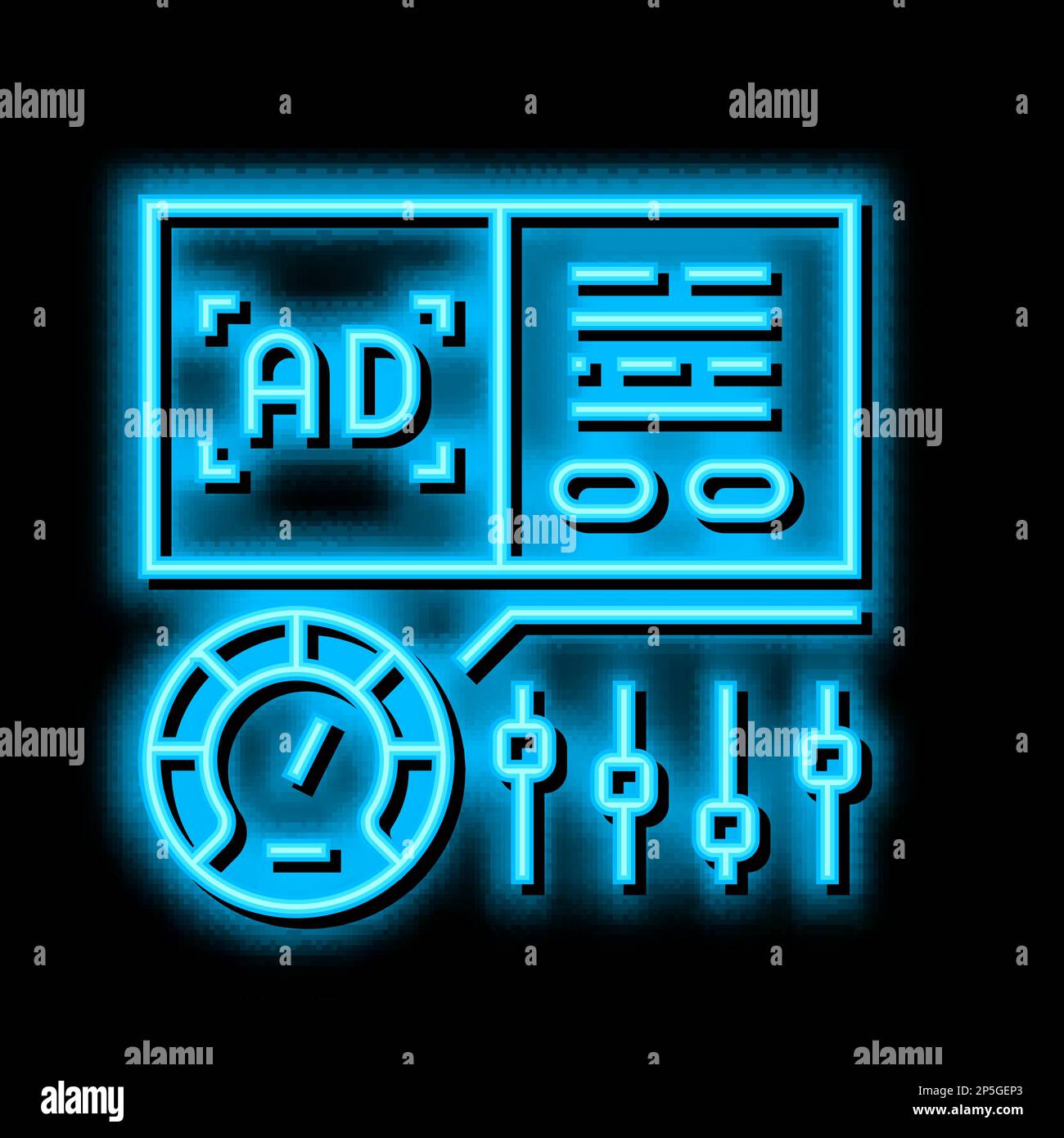 optimization of advertising neon glow icon illustration Stock Vector ...