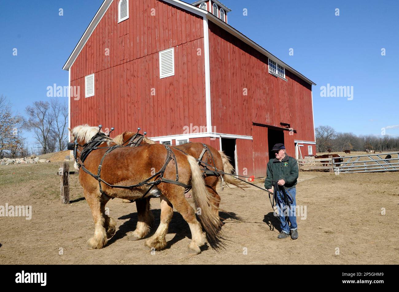 Instructor Duane Westrate shows how to properly steer the horses during