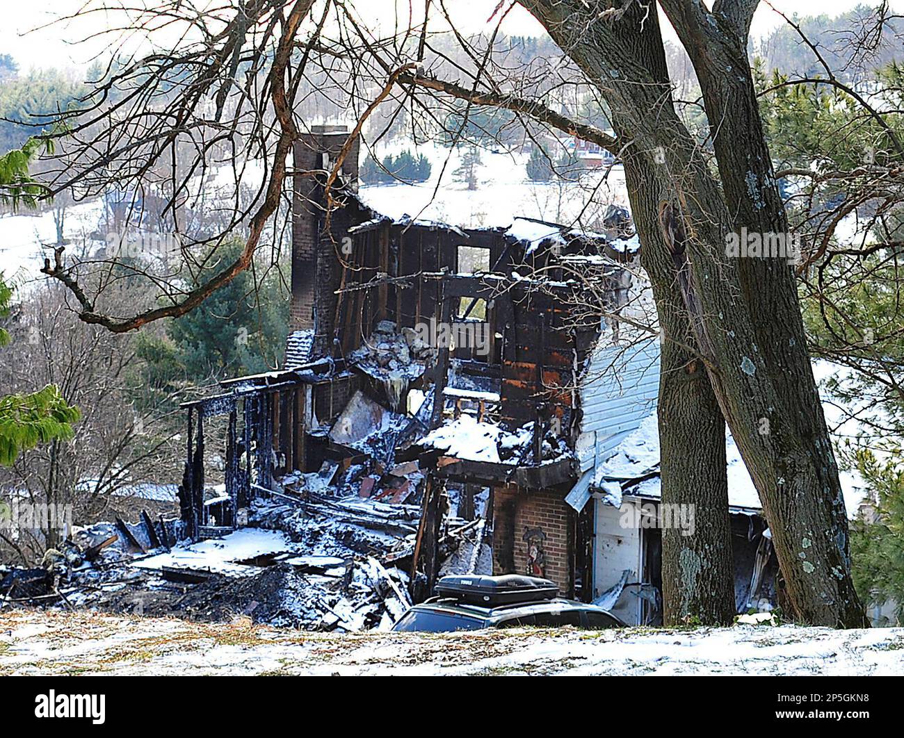 FILE This Feb. 1, 2013 file photo shows a house destroyed by a fire