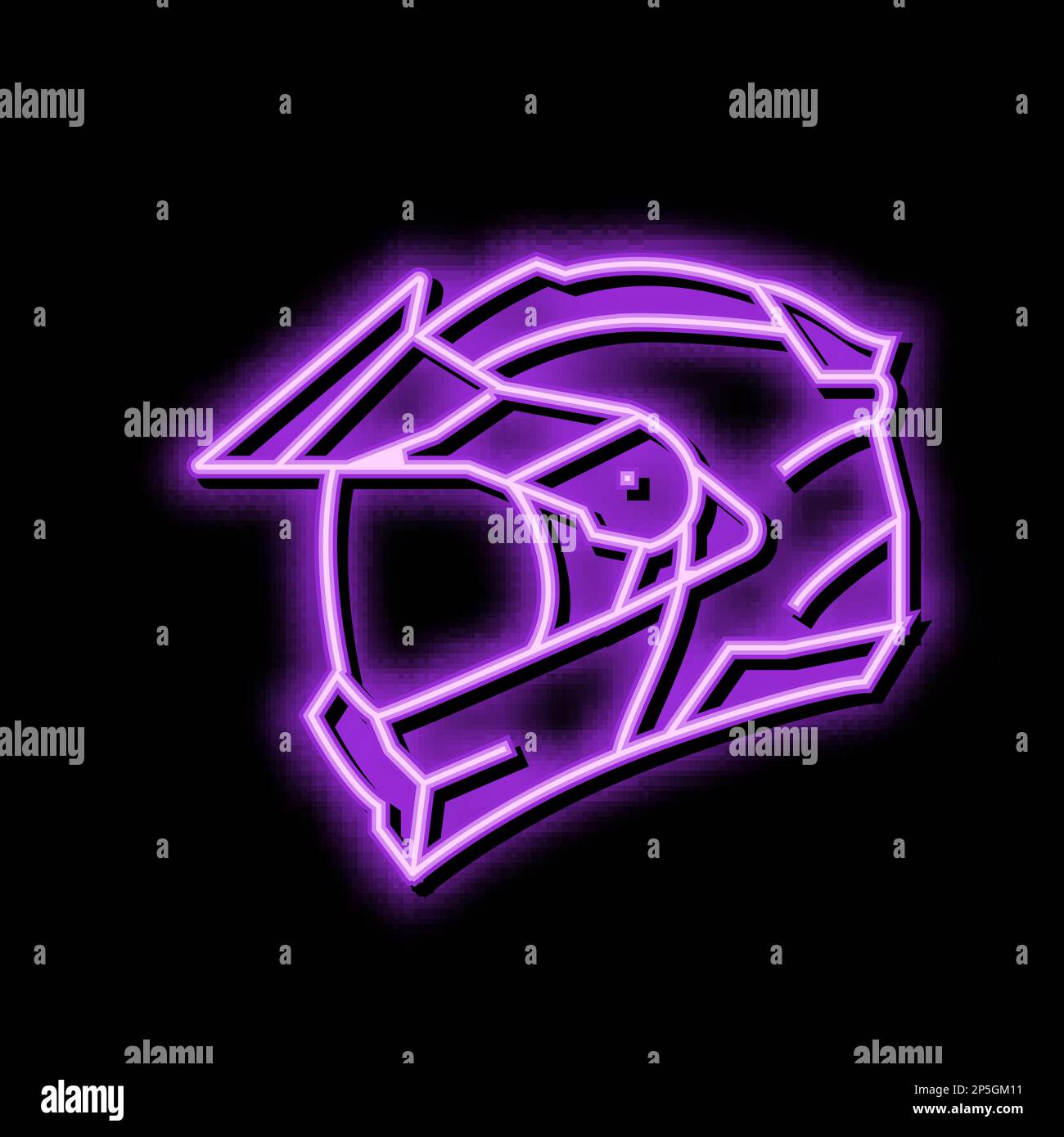 modular motorcycle helmet neon glow icon illustration Stock Vector