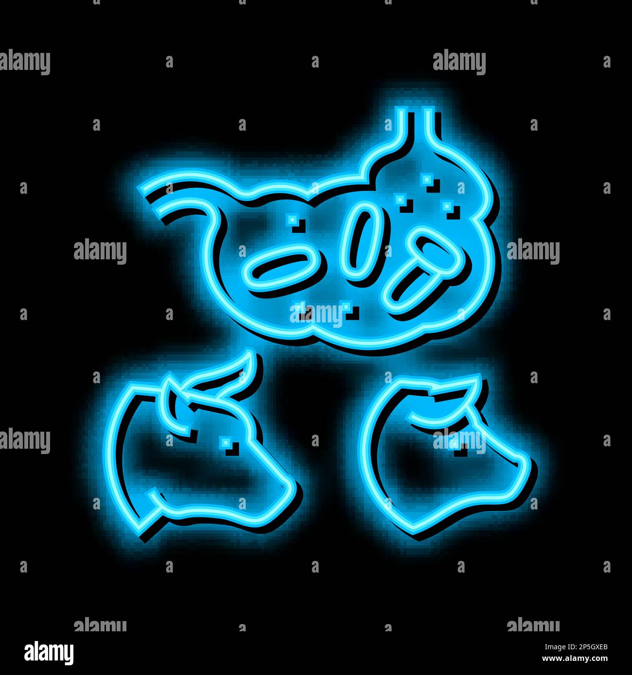 coli bacillus domestic animal neon glow icon illustration Stock Vector ...