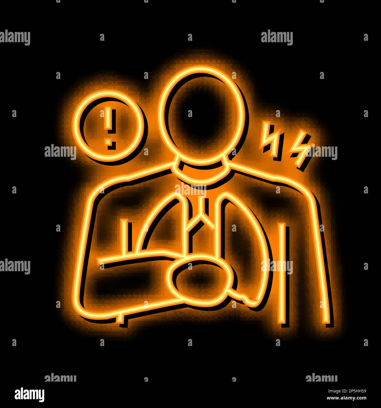 chest pain symptom mesothelioma neon glow icon illustration Stock Vector Image & Art Alamy