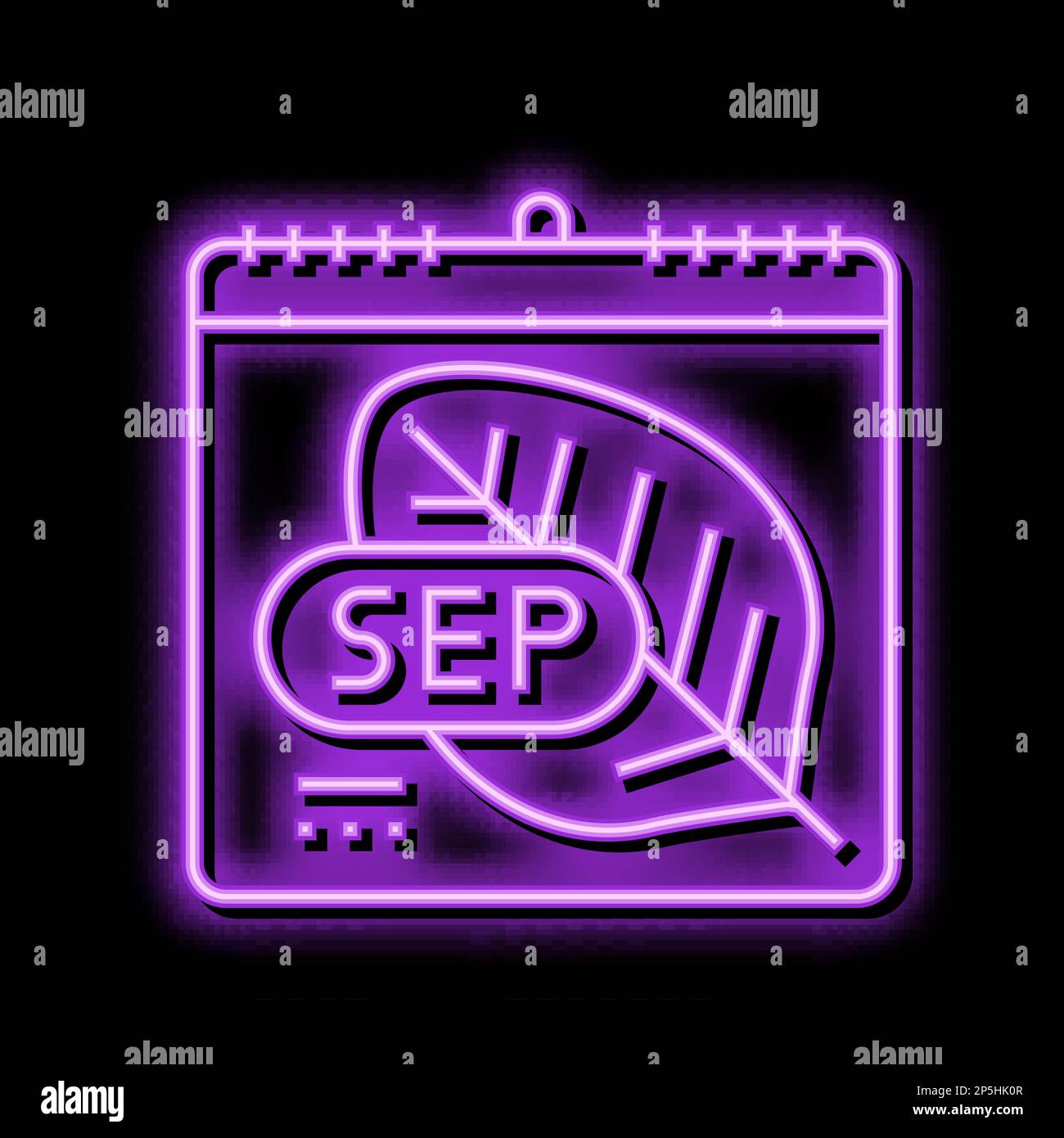 september autumn neon glow icon illustration Stock Vector Image & Art ...
