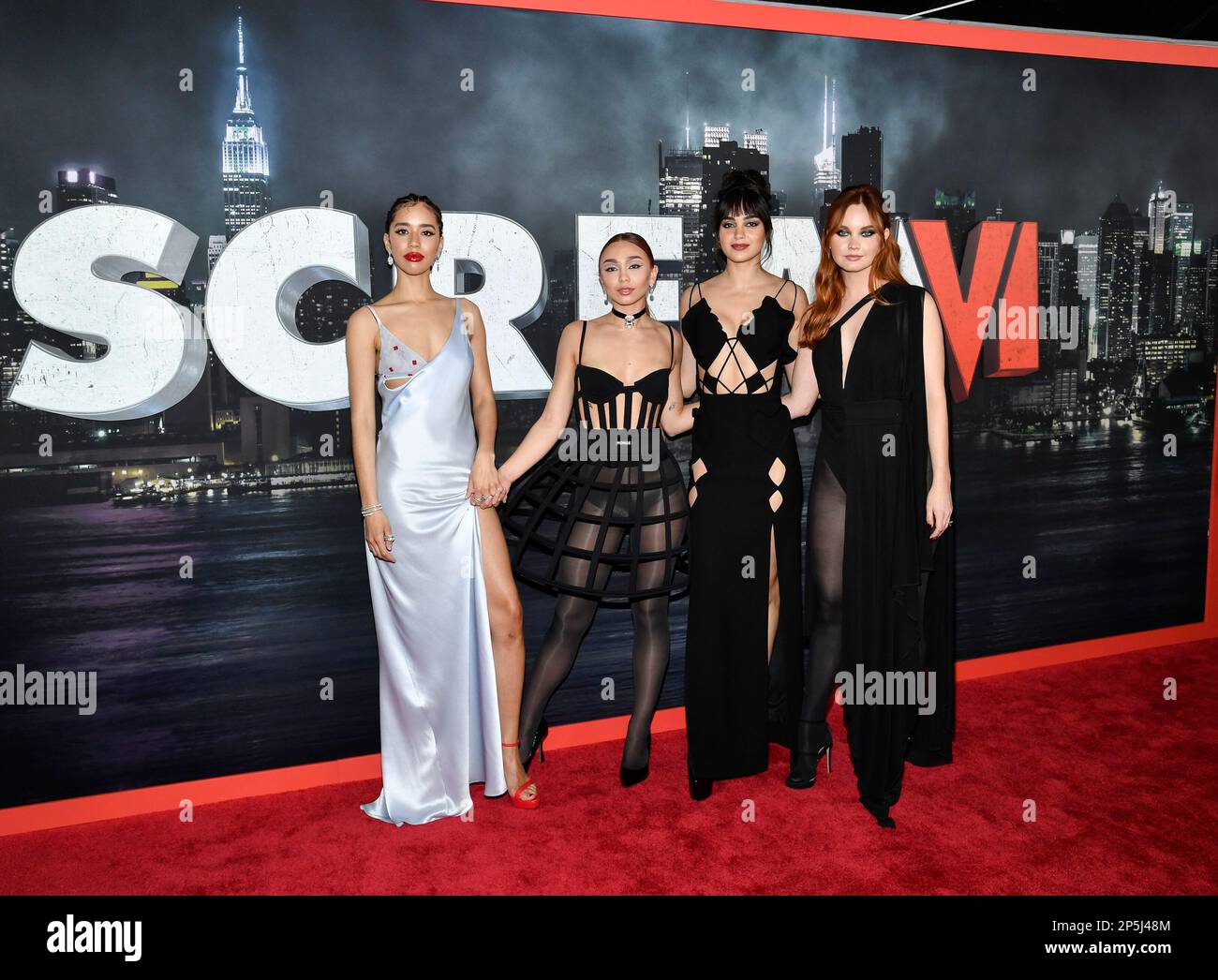 SCREAM VI, (aka SCREAM 6), from left: Mason Gooding, Jenna Ortega, Jasmin  Savoy Brown, Devyn Nekoda, Melissa Barrera, 2023. ph: Philippe Bosse /©  Paramount Pictures / Courtesy Everett Collection Stock Photo - Alamy