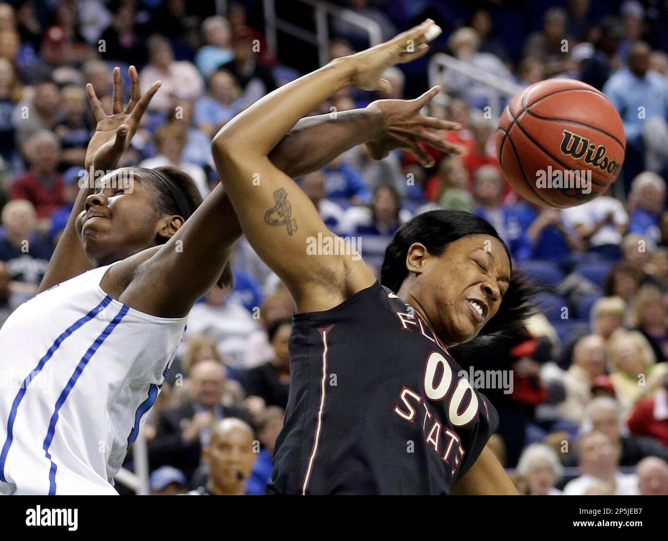 Florida State s Chasity Clayton right and Duke s Elizabeth