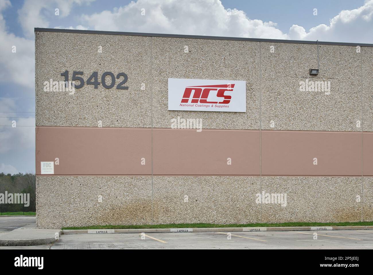 Houston, Texas USA 02-25-2023: National Coatings and Supplies NCS office building exterior in Houston, TX. Paint and coating distributor business. Stock Photo