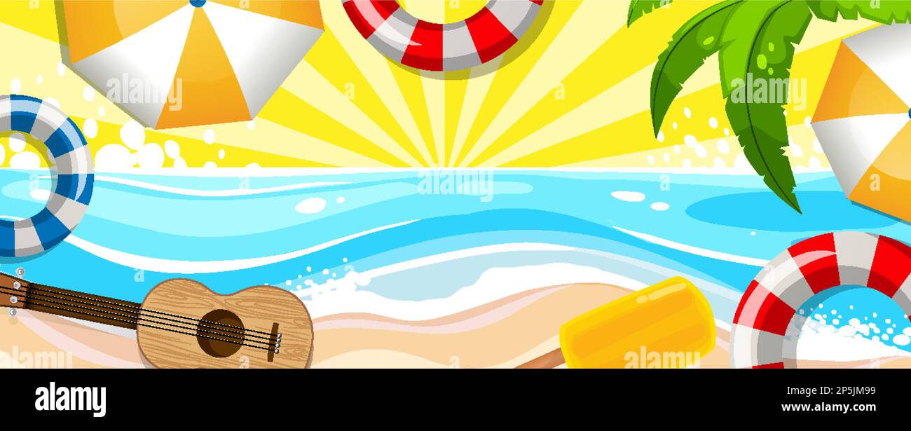 Summer beach background template illustration Stock Vector Image & Art ...