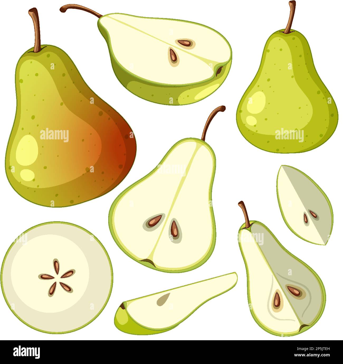 Set of green pear isolated illustration Stock Vector Image & Art - Alamy