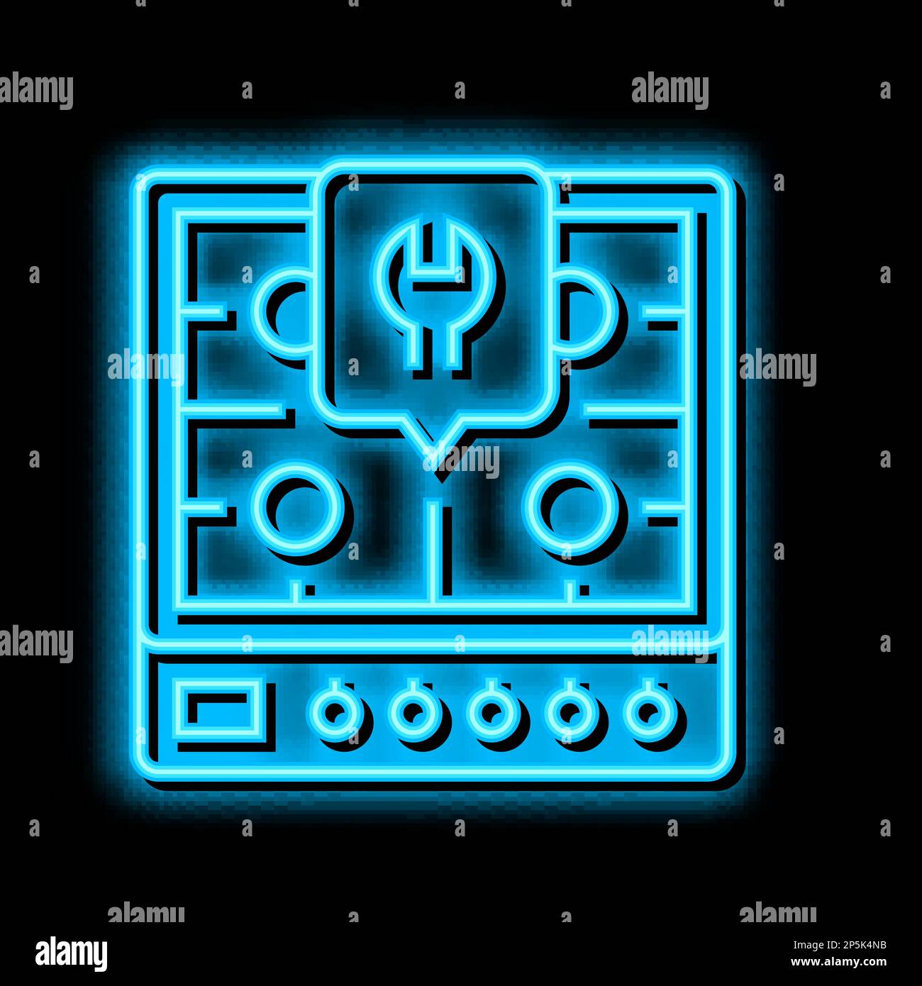 gas cooktop repair neon glow icon illustration Stock Vector Image & Art ...