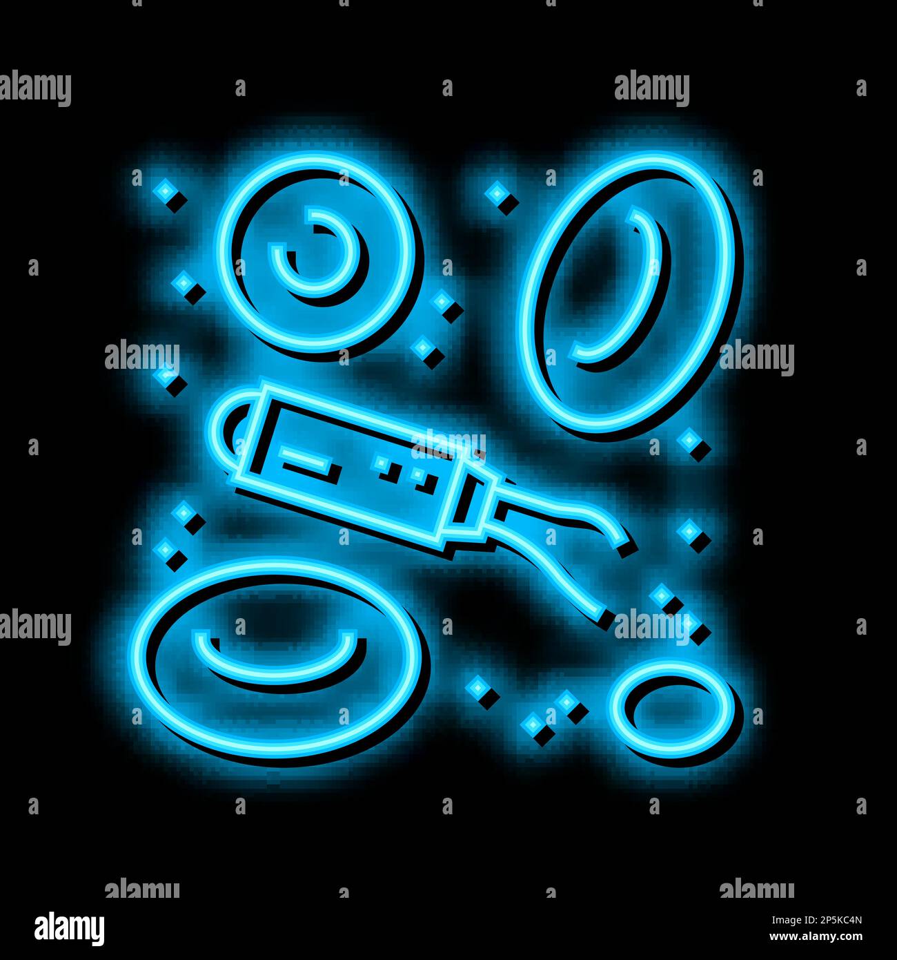 nanorobotics modern technology neon glow icon illustration Stock Vector