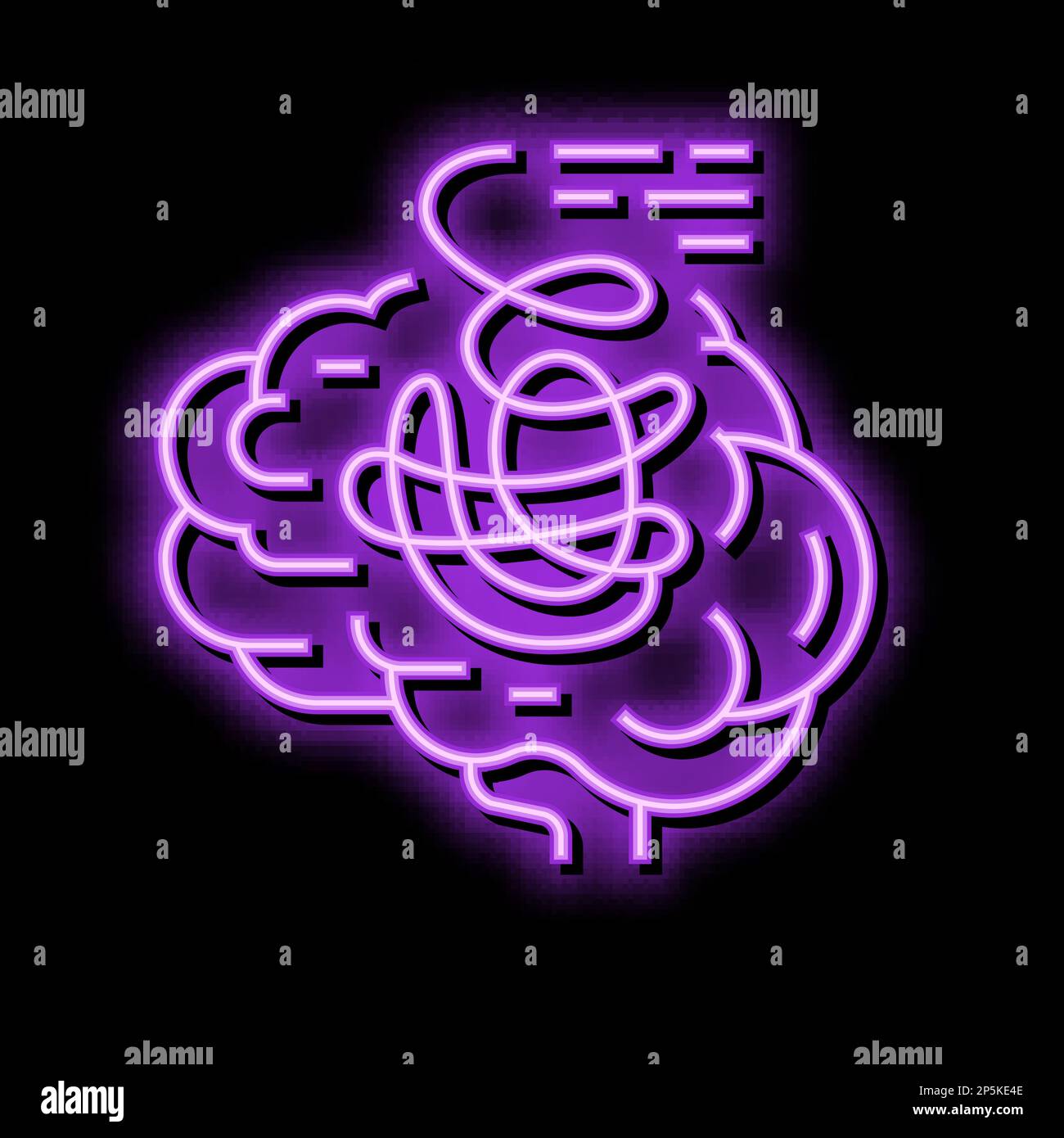 rhink brain human neon glow icon illustration Stock Vector Image & Art ...