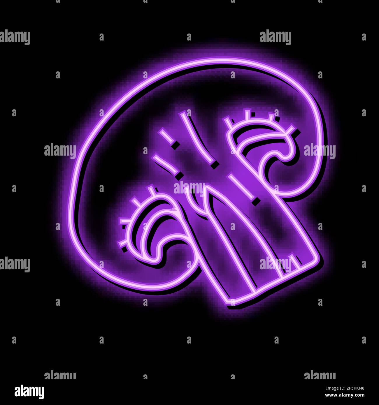 champignon healthy mushroom neon glow icon illustration Stock Vector ...