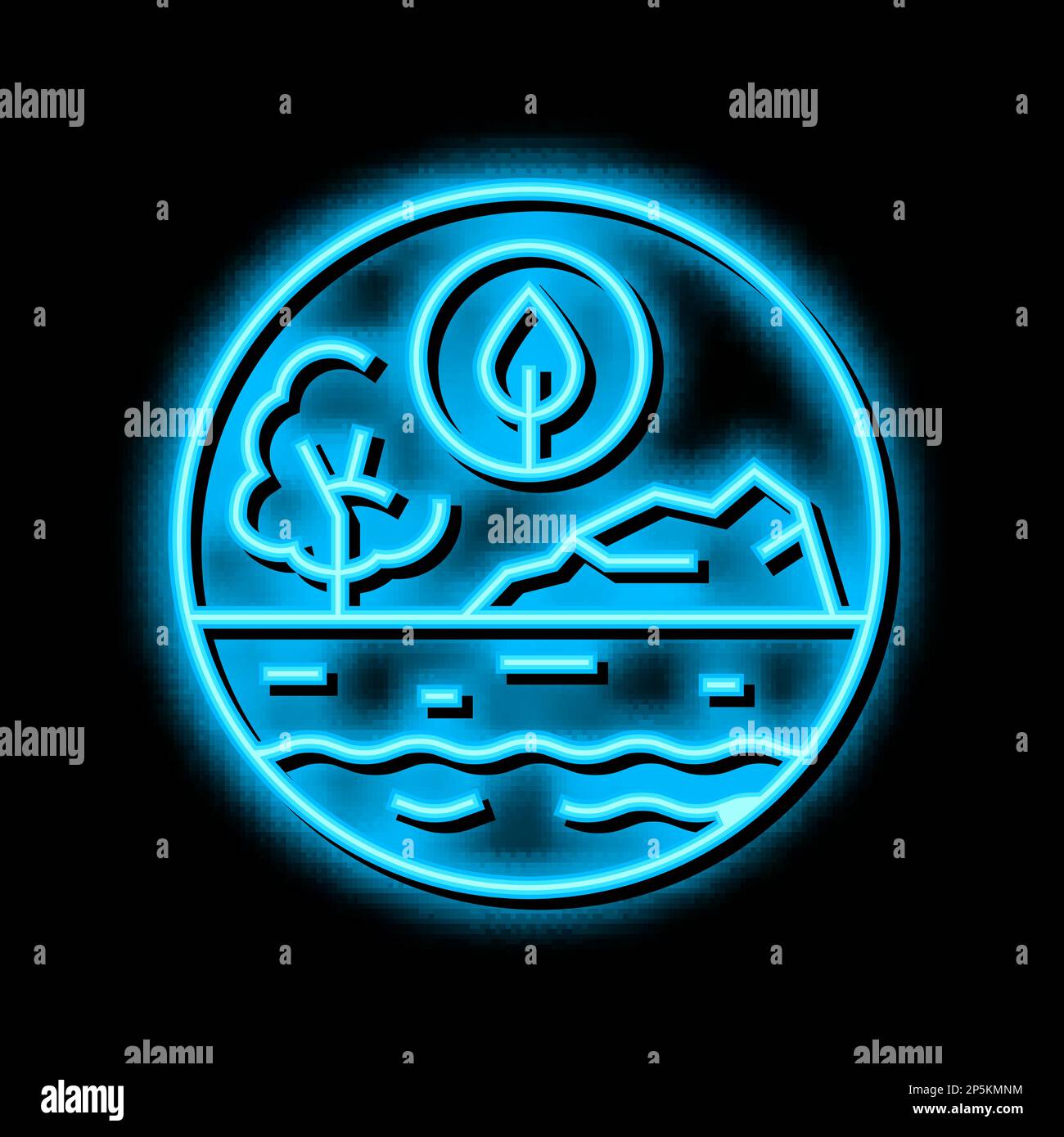 landscape ecology neon glow icon illustration Stock Vector Image & Art ...