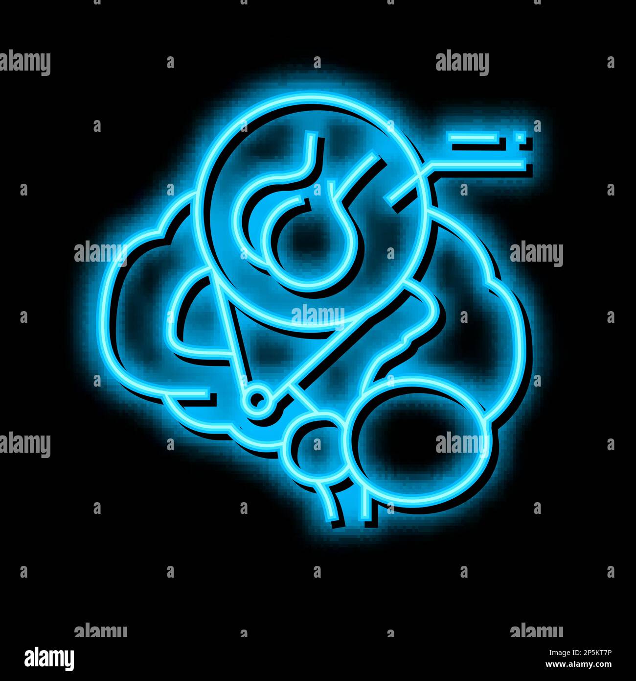pituitary gland endocrinology neon glow icon illustration Stock Vector 