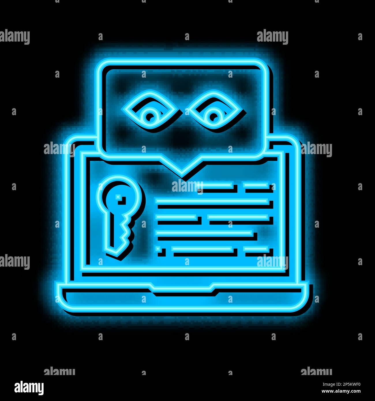 key security system neon glow icon illustration Stock Vector Image ...