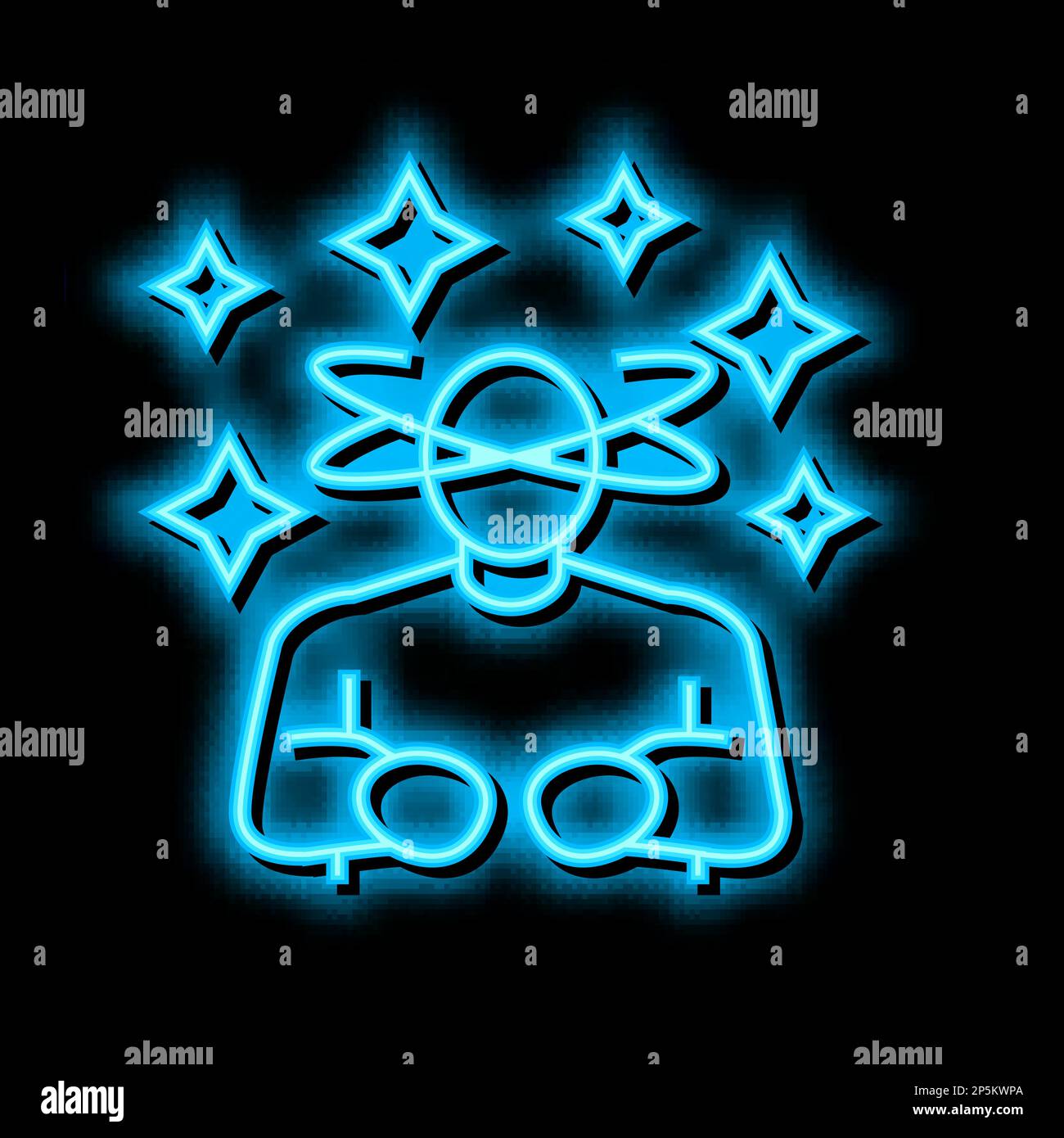 dizziness or lightheadedness neon glow icon illustration Stock Vector ...