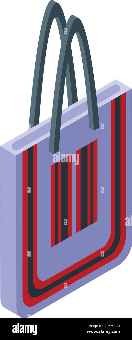 Fabric eco bag icon isometric vector. Handle cloth. Ecobag canvas Stock Vector