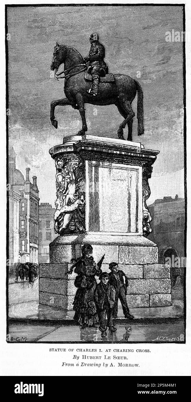 Engraving of Charing Cross, London, published circa 1880 Stock Photo