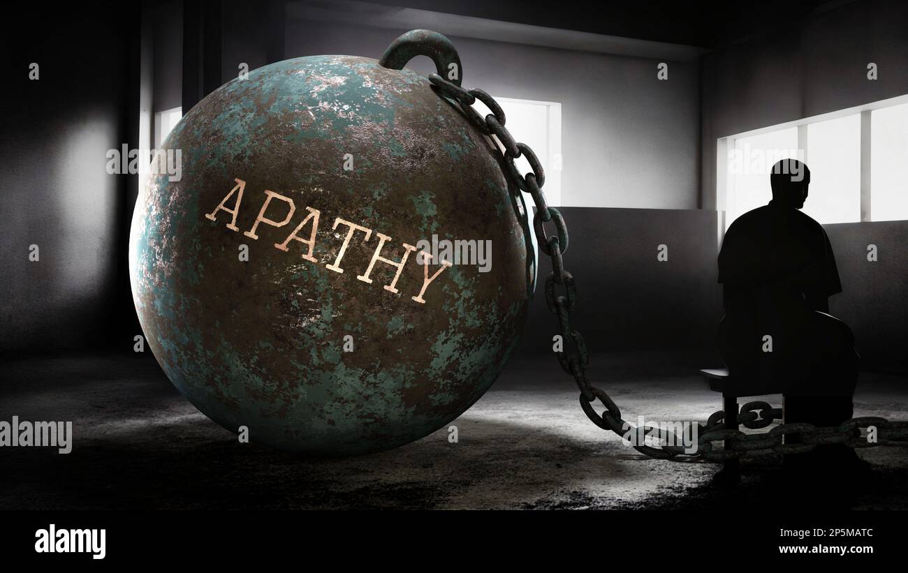 Apathy and intimate, silent and lonely suffering human soul. Person