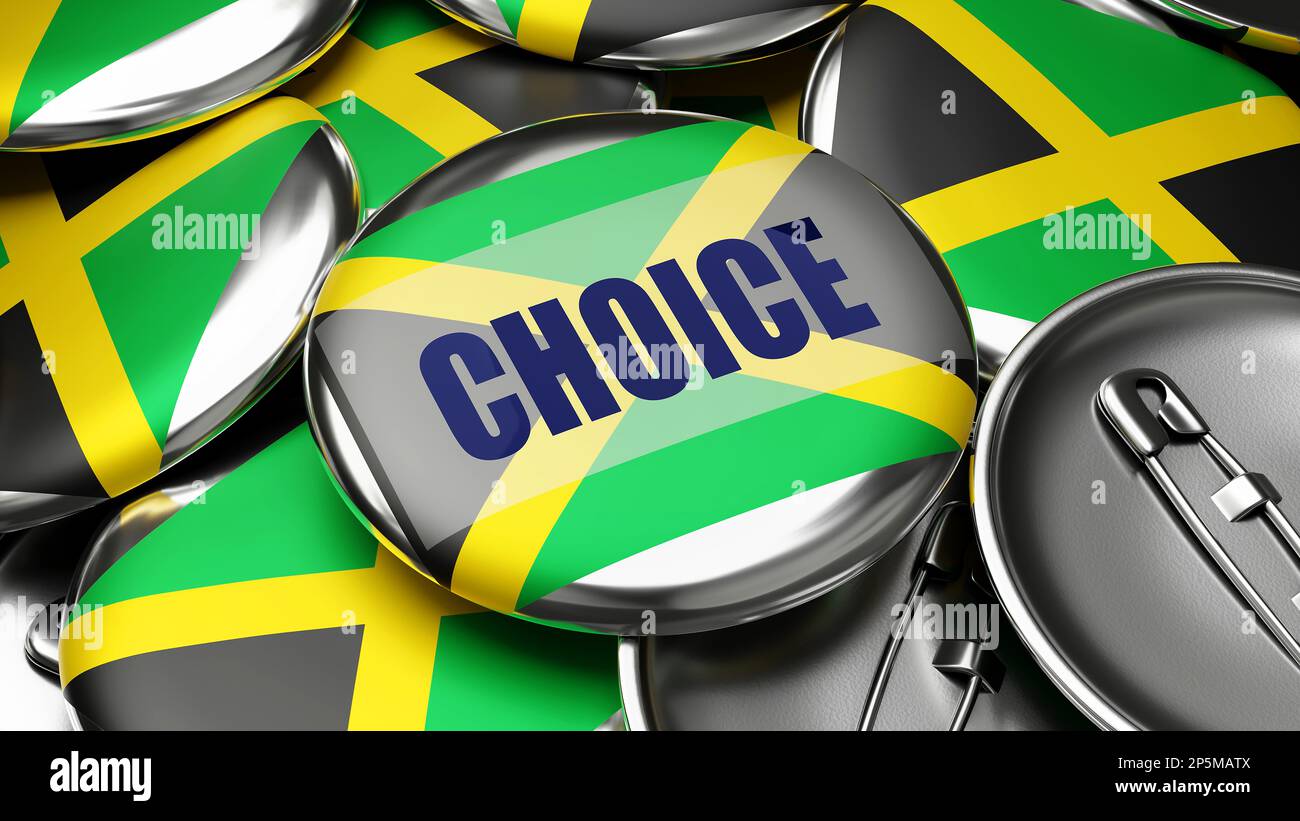 Choice in Jamaica colorful handmade electoral campaign buttons for