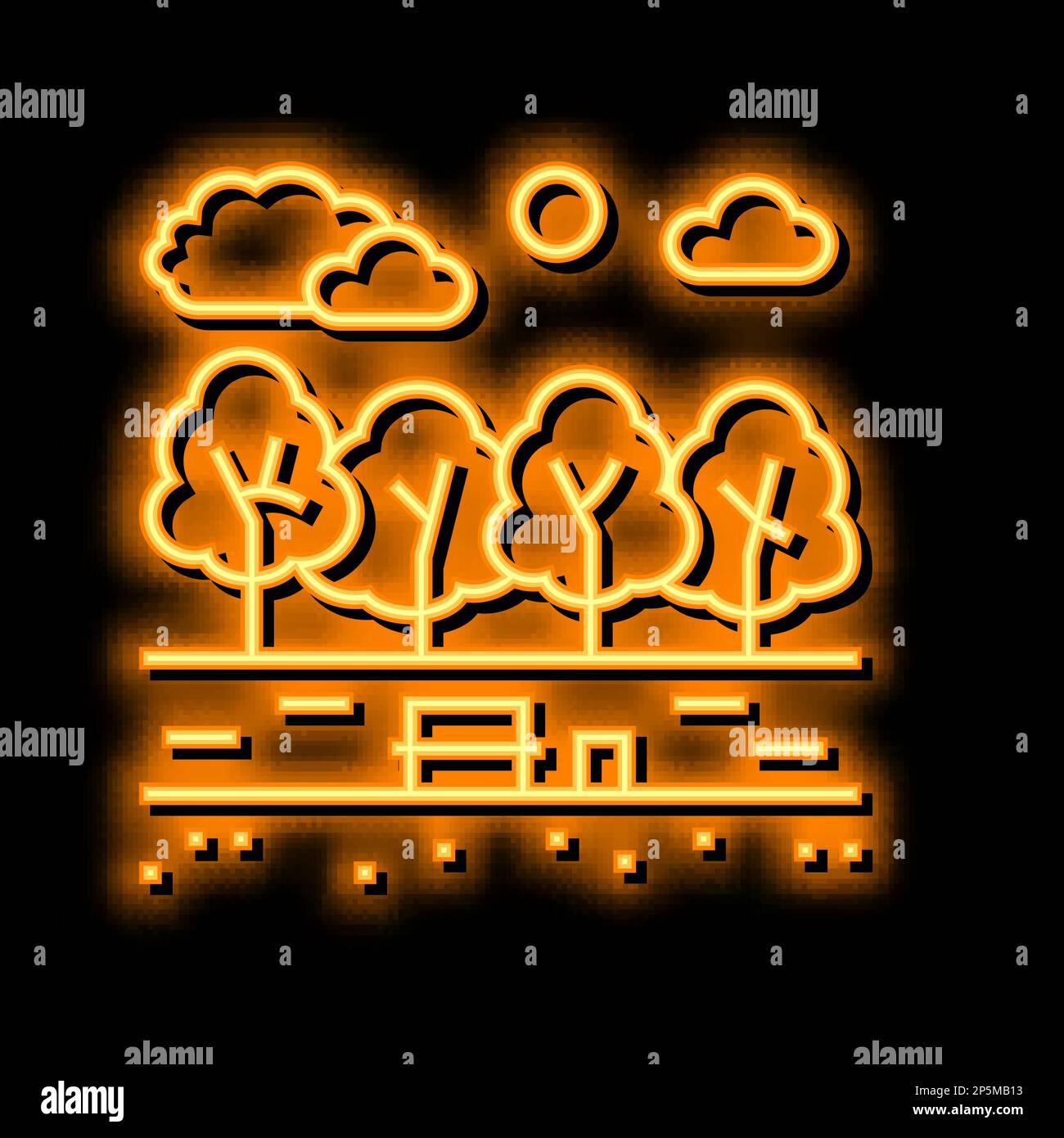 autumn park neon glow icon illustration Stock Vector Image & Art - Alamy