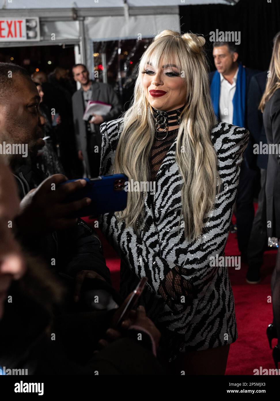 New York, USA. 07th Mar, 2023. Liv Morgan greets fans at the world