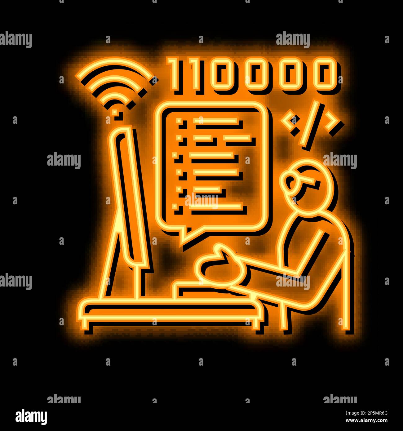 developer freelance neon glow icon illustration Stock Vector Image ...