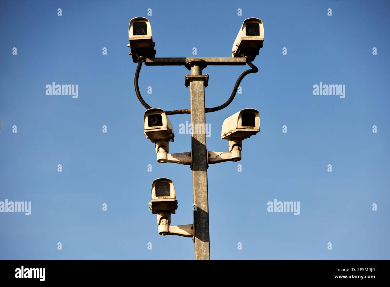 CCTV cameras watching the car park at Horwich Parkway railway station